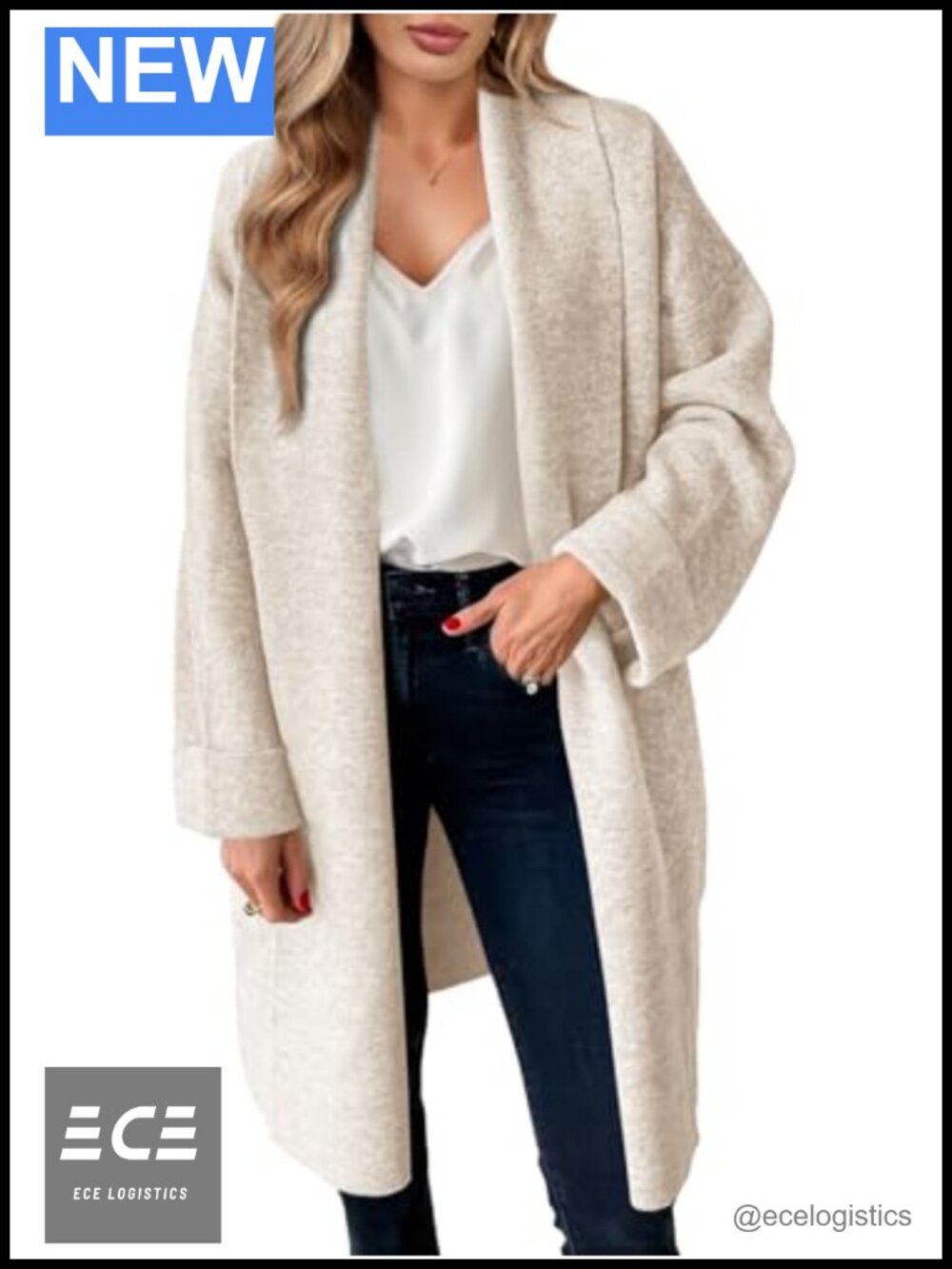 Womens Chunky Knit Open Front Long Cardigan Sweater Coatigan
